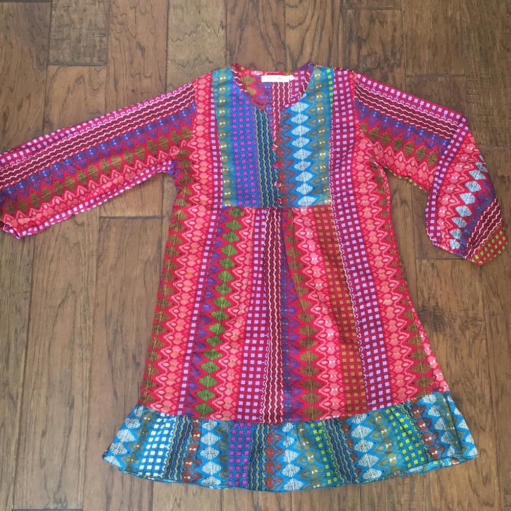Just Funky Printed Ruffle Dress